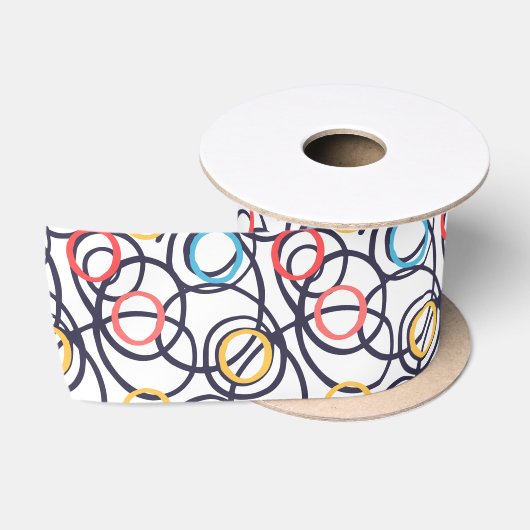 Funky Doodles Cirkels Satijnen Lint (Spoel)