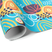 Funky Doodles on Aqua Cadeaupapier (Rol Hoek)