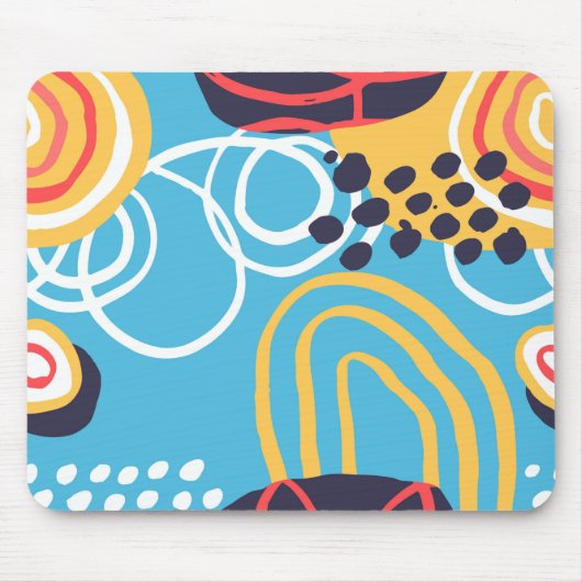 Funky Doodles on Aqua Muismat (Voorkant)