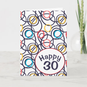Funky Doodles voor 30th Birthday Kaart