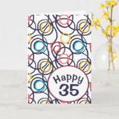 Funky Doodles voor 35e verjaardag Kaart (Gele Bloem)