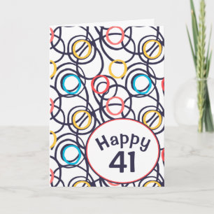 Funky Doodles voor 41ste verjaardag Kaart