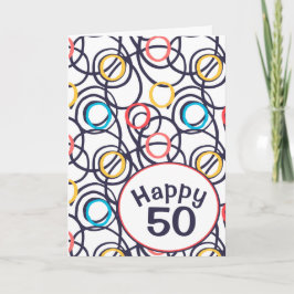 Funky Doodles voor 50ste verjaardag Kaart