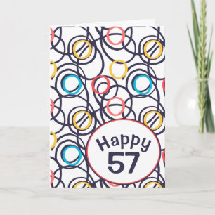 Funky Doodles voor 57ste verjaardag  Kaart