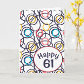Funky Doodles voor 61ste verjaardag Kaart (Gele Bloem)