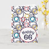 Funky Doodles voor 66ste verjaardag Kaart (Gele Bloem)