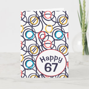 Funky Doodles voor 67e verjaardag Kaart