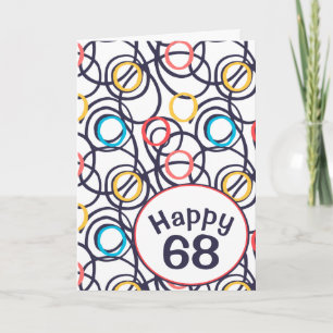 Funky Doodles voor 68ste verjaardag Kaart