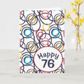 Funky Doodles voor 76th Birthday Card Kaart (Gele Bloem)