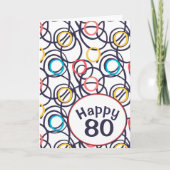 Funky Doodles voor 80th Birthday Kaart (Voorkant)