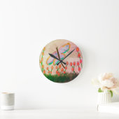 Funky Dragonfly Abstracte kunst Ronde Klok (Huis)