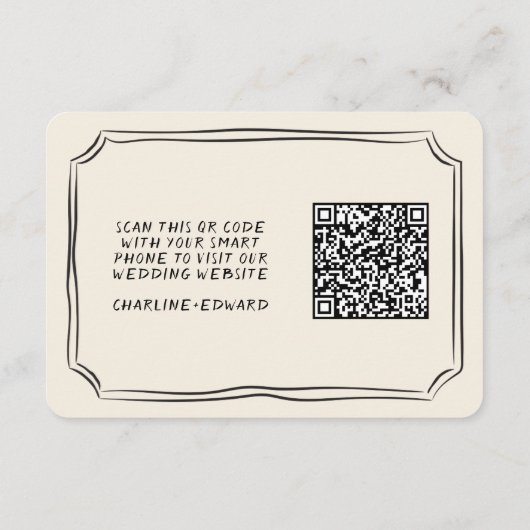 Funky Drawing Wedding Website | RSVP QR  Informatiekaartje (Achterkant)