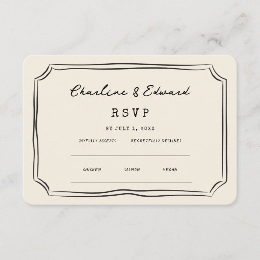 Funky Drawing Wedding Website | RSVP QR  Informatiekaartje (Voorkant)