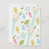 Funky Drawn Italiaanse bruid bruidegom op scooter  Kaart (Achterkant)