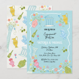 Funky Drawn Italiaanse Griekse Mediterrane Partij Kaart