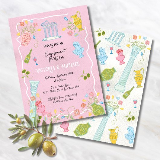 Funky Drawn Italiaanse Griekse Mediterrane Partij Kaart