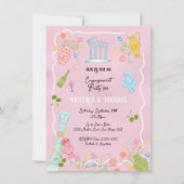 Funky Drawn Italiaanse Griekse Mediterrane Partij Kaart (Voorkant)