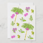 Funky Drawn Tropical Floral Wedding Kaart (Achterkant)