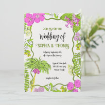 Funky Drawn Tropical Floral Wedding