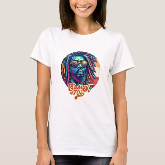 Funky Dreadlocks en wervelingen T-shirt (Voorkant)