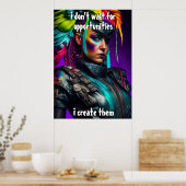 Funky Dreams - Meisje Boss Dark Feminine Art Poster (Keuken)