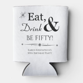 Funky Eat Drink en Be Fifty Retro 50th Verjaardag Blikjeskoeler