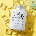 Funky Eat Drink en Be Seventy Retro 70th Birthday Blikjeskoeler<br><div class="desc">Het wordt een heck van een 70ste verjaardagsfeestje dus geef je gasten deze funky retro Eat,  Drink & Be Seventy! koelbox om hen te helpen hun drink bij te houden. Het is een geweldig cadeau dat ze keer op keer kunnen gebruiken! Overeenkomende partij benodigdheden beschikbaar.</div>