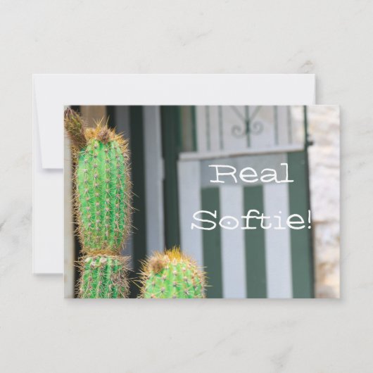 Funky echte softie groene cactus vouwkaart (Voorkant)