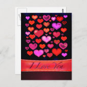 Funky eclectische harten I LOVE YOU Briefkaart (Voorkant / Achterkant)