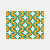 Funky eclectische retro halve cirkels kunst patroo fleece deken (Voorkant (Horizontaal))