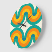 Funky eclectische retro halve cirkels kunst patroo grote klok (Hoek)