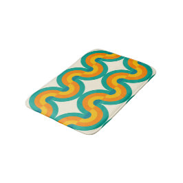Funky Eclectische Retro Halve Cirkels Kunstpatroon Badmat