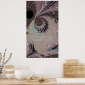 Funky Edgy Metallic Fractal Abstract voegt een cit Poster (Keuken)