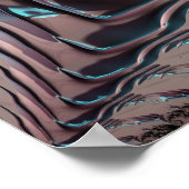 Funky Edgy Metallic Fractal Abstract voegt een cit Poster (Hoek)