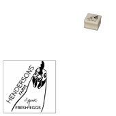  funky eenvoudige hen land boerderij naam rubberstempel (Gestempeld)