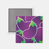 Funky eggplant magneet (Voorkant / Achterkant)