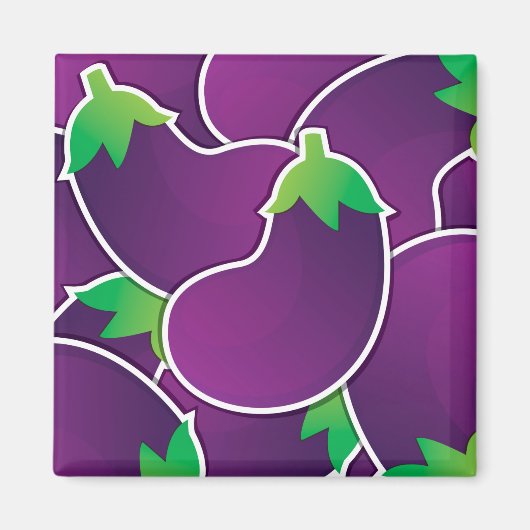 Funky eggplant magneet (Voorkant)