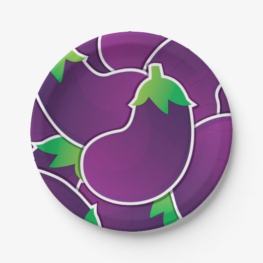 Funky eggplant papieren bordje (Voorkant)