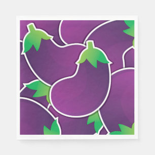 Funky eggplant servetten