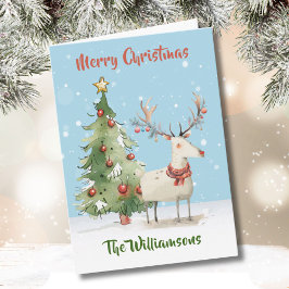 Funky eigenzinnige stijlvolle Waterverf rendierboo Kaart