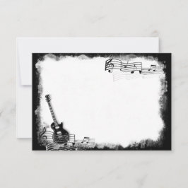 Funky Electric Guitar Flat Dank je wel Notitiekaartje