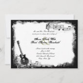 Funky Electric Guitar Music Wedding Invitation Kaart (Voorkant)