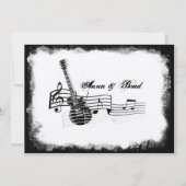 Funky Electric Guitar Music Wedding Invitation Kaart (Achterkant)