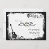 Funky Electric Guitar Music Wedding Invitation Kaart (Voorkant)