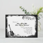 Funky Electric Guitar Music Wedding Invitation Kaart (Staand voorkant)