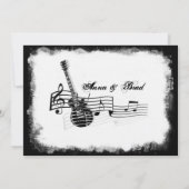 Funky Electric Guitar Music Wedding Invitation Kaart (Achterkant)