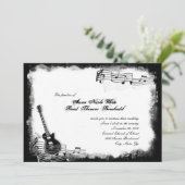Funky Electric Guitar Music Wedding Invitation Kaart (Staand voorkant)