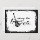 Funky Electric Guitar Music Wedding Invitation Kaart (Achterkant)