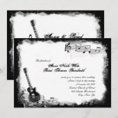 Funky Electric Guitar Music Wedding Invitation Kaart (Voorkant / Achterkant)