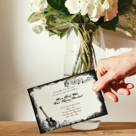 Funky Electric Guitar Music Wedding Invitation Kaart